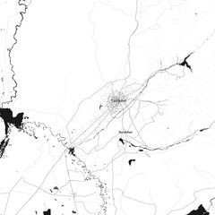 Tashkent, Uzbekistan vector map with beach, highways and streets