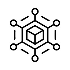 Blockchain technology icon vector illustration for decentralized system and network connection concept design