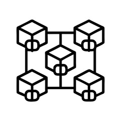 Blockchain network technology icon vector illustration for decentralized systems and data management platform