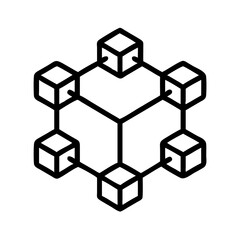Blockchain network technology with cube connections for secure data transfer and innovation design