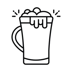 Beer Mug vector outline icon. EPS 10 file