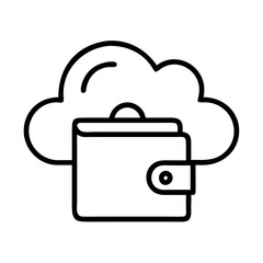 Cloud wallet secure online banking digital finance and money storage concept for modern technology era