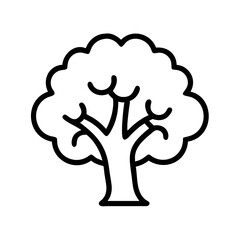 Simple outline drawing of a tree vector illustration for nature and forest themed designs and graphics