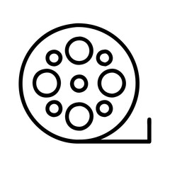 Film reel movie cinema video production entertainment industry icon vector illustration design mm