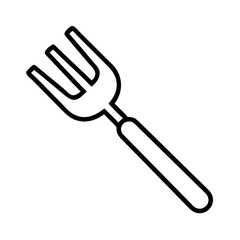 Outline fork vector illustration for kitchen utensils and culinary tools design and food preparation concepts