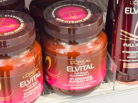 L'or&eacute;al elvital hair products display in store