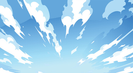 Stunning Sky Artistic Cloudscape Blue Heaven, White Puffs, Whimsical Design