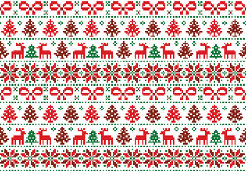 Christmas pattern illustration, green sun color, download Christmas wallpaper, cross stitch pattern, high quality resolution for clothing decoration, embroidery, Christmas holidays
