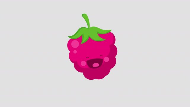 Happy kawaii raspberry fruit 