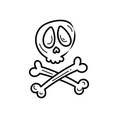 Skull icon islote white background vector stock illustration