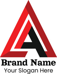 A modern, striking logo featuring the letter "A" stylized within a red and black overlapping triangular design.