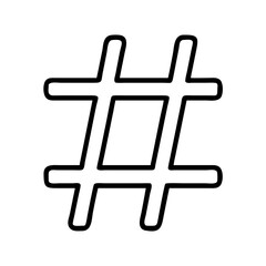 Obraz premium Hashtag symbol outline vector illustration for social media trending topics and content organization tool