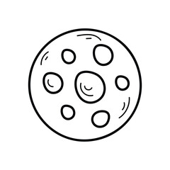 Full Moon icon islote white background vector stock illustration