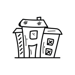 Haunted House icon islote white background vector stock illustration