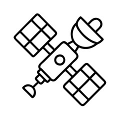 Satellite communication technology vector icon illustration for space exploration and global network design