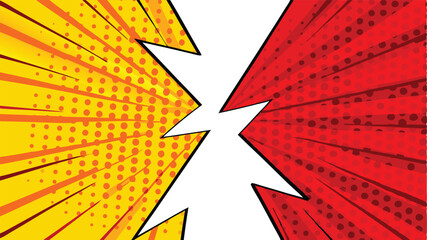 Clashing Comic Book Action Red and Yellow Power Burst