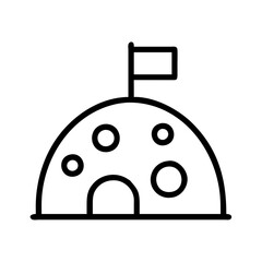 Explore moon base colony outline vector icon for space exploration and science fiction projects at home now