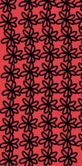 Fototapeta premium Red floral pattern