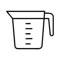 Measuring cup outline vector for cooking baking kitchen tool illustration and graphic design element use  ml cup