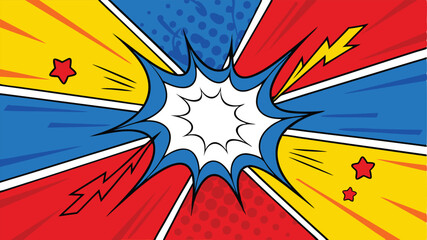 Fototapeta premium Dynamic Comic Book Pop Art Explosion Background Design