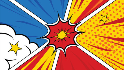 Dynamic Comic Book Explosion Pop Art Style Background Design