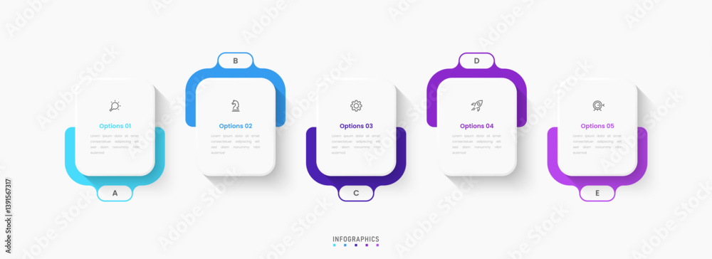 Wall mural vector infographic label design template with icons and 5 options or steps. can be used for process 