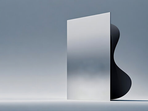 Soft muted pastel geometric shapes in minimalist composition with 3D abstract objects on soothing Morandi color palette background. Modern art, contemporary design concept for interior decor