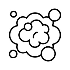 Explosion cloud vector icon, smoke bomb effect illustration, abstract burst design concept, outline style x