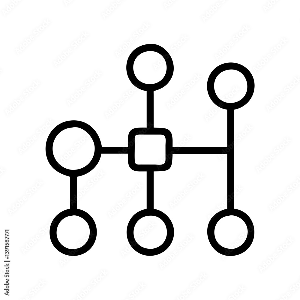  network diagram connection node structure vector illustration for data visualization and mapping too