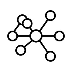 Network connection diagram with nodes and lines for data structure visualization and communication design