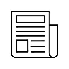 Daily newspaper icon vector illustration, news article, journal, publication and information concept design