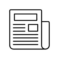 Newspaper icon vector illustration of news article daily paper publication and information media concept design