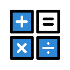 Obraz premium Calculator Grid Representing Mathematical Operation Icon Design