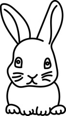 Coloring Page Outline of Cartoon Bunny. Cute Rabbits. Coloring Book for Kids.