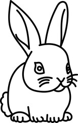 Coloring Page Outline of Cartoon Bunny. Cute Rabbits. Coloring Book for Kids.