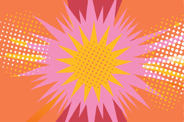 Abstract Pop Art Burst Pink, Orange, Yellow Comic Design