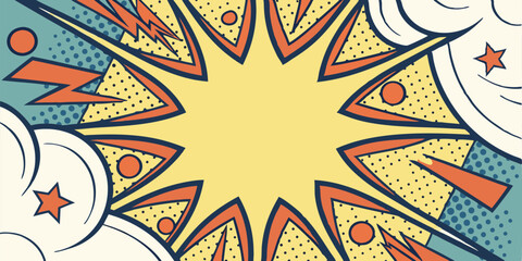 Retro Pop Art Comic Book Explosion Design Background