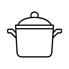 Stockpot cooking pot vector icon illustration for kitchenware and food preparation needs and design use