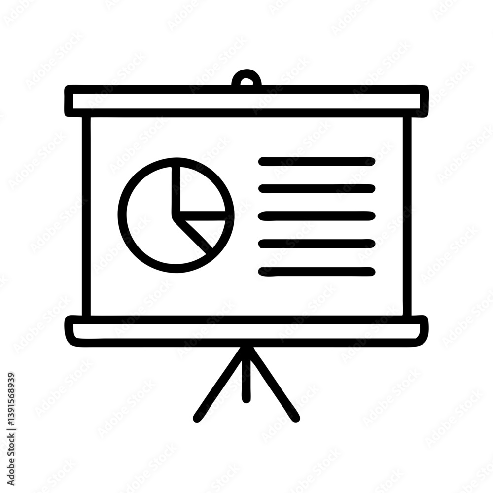 Poster presentation chart with pie chart and text for business data analysis and report illustration vector