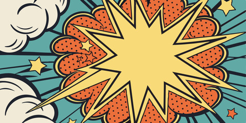 Retro Comic Book Explosion Pop Art Graphic Design