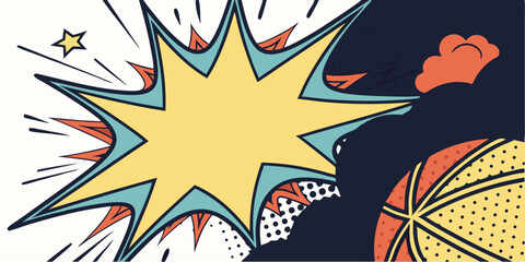 Retro Comic Book Style Explosion Pop Art Graphic Design