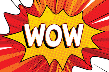 Comic Book Style WOW Speech Bubble Pop Art Design