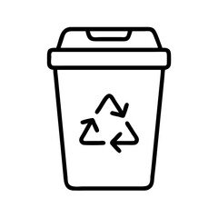 Recycle bin icon vector illustration for waste management and environmental conservation concept design use