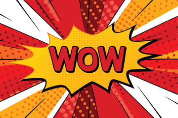 Dynamic Comic Book WOW Explosion Pop Art Design Background