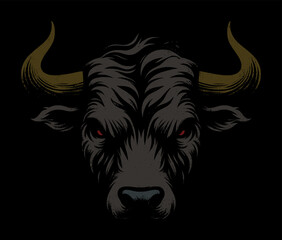 angry bull face - grunge style (artwork 1)
