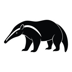 Obraz premium Stylized Black and White Illustration of a Standing Badger