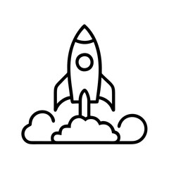 Rocket launch icon vector illustration concept for startup business and technology projects design asset
