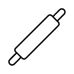 Rolling pin outline vector illustration for baking cooking kitchen tools and culinary designs isolated on white