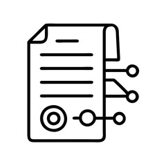 Smart contract blockchain technology document icon for digital agreement and security system 