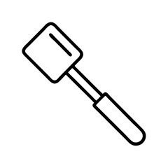 Outline spatula kitchen utensil cooking tool for baking and food preparation vector icon illustration